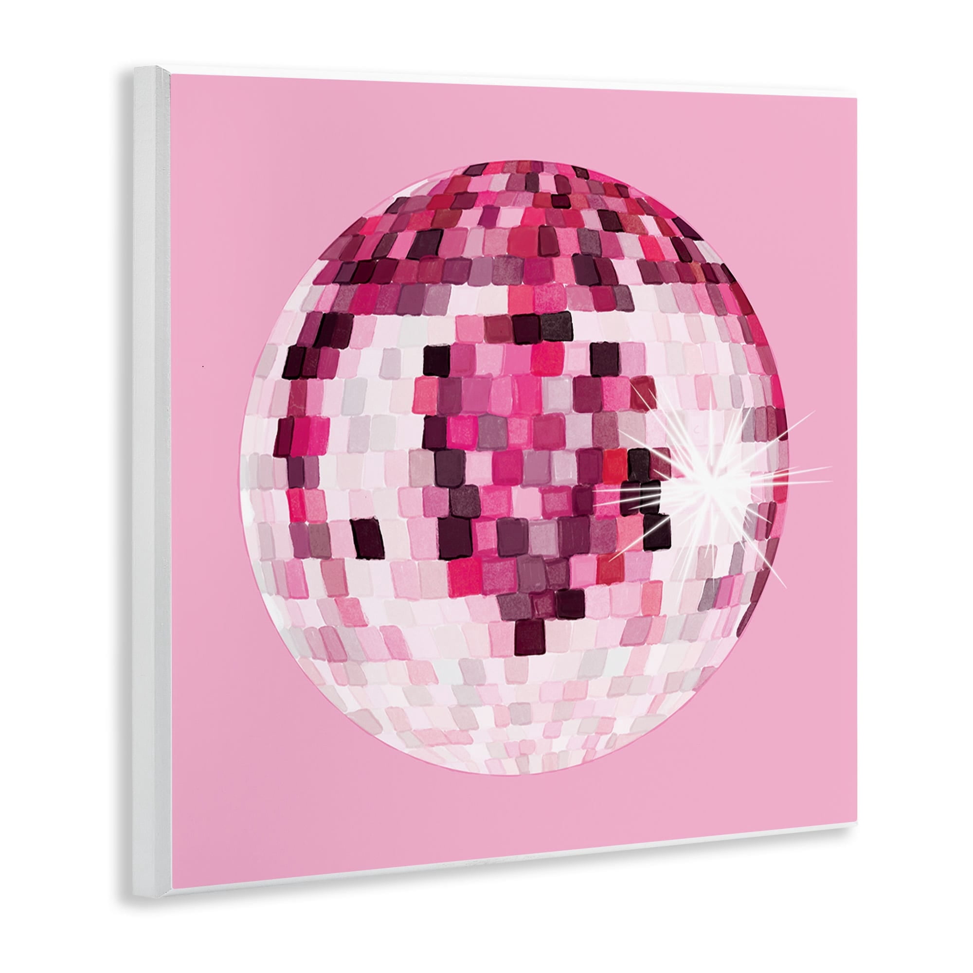 Stupell Industries Dazzling Pink Disco Ball Shining Geometric Pattern Graphic Art Unframed Art Print Wall Art, Design by Hey Bre! Creative Studio