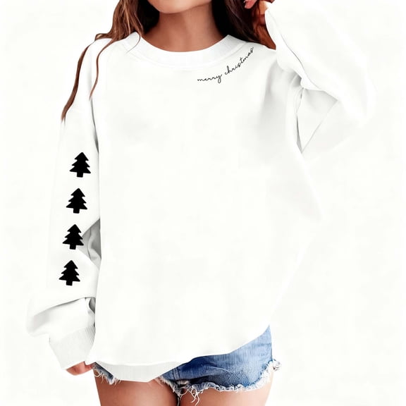 Posijego Boys Girls Christmas Sweatshirts for Toddlers Kids Oversized Sweatshirt Pullover Long Sleeve Casual Tops