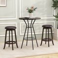 thumbnail image 4 of Costway 29" Counter Height Stools Set of 4 with 360° Swivel Round Seat & Footrest, 4 of 8