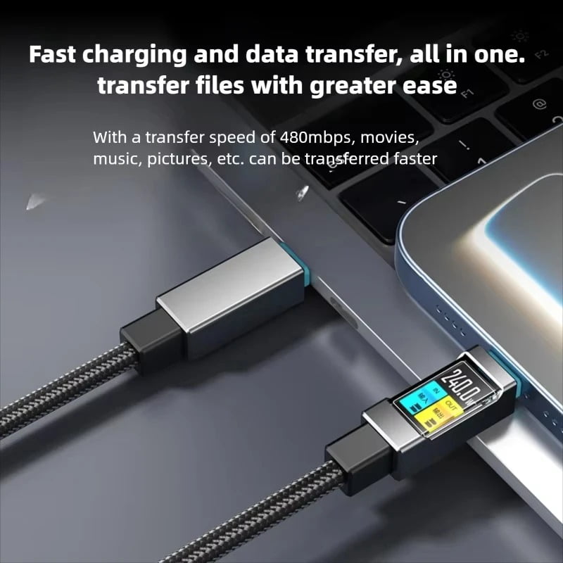 240W Type-C to Type-C Fast Charging Data Cable for iPhone 15 16 17 pro max Samsung Huawei Xiaomi OPPO Phone