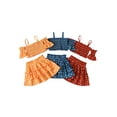 thumbnail image 5 of Qiylii Baby Girls Smocked Dot Print Summer Outfit Cold-shoulder Crop Tops + Tiered Skirt, 5 of 6