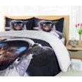 thumbnail image 5 of Ambesonne Space Cat Duvet Cover Sets, Cosmos Cluster Zodiac, 2-Queen, White and Dark Blue, 5 of 7