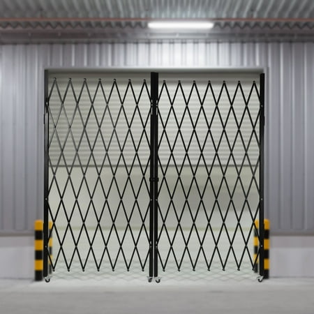 Shzicmy Double Folding Security Gate, 360° Rolling Door Gate 6-1/2'H x 12'W Scissor Gate