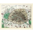 thumbnail image 2 of Adam Shaw Cartography 18x15 Gold Ornate Wood Framed with Double Matting Museum Art Print Titled - Paris Vintage, 2 of 4