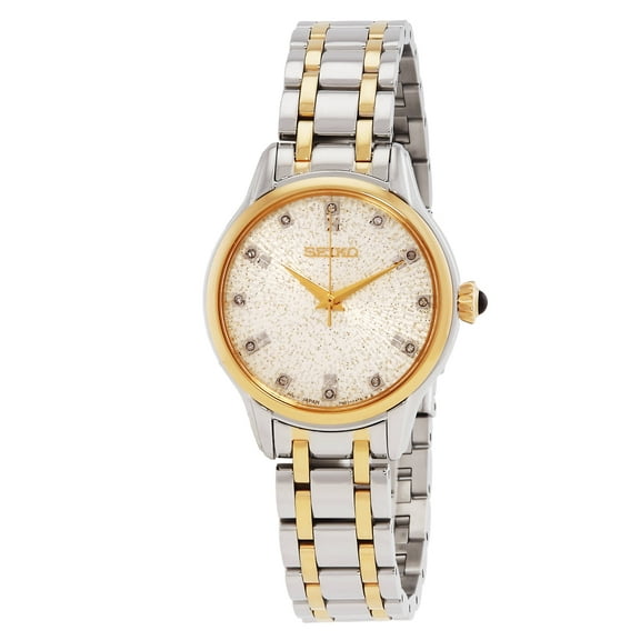 Seiko Discover More Quartz Diamond Silver Dial Two-Tone Ladies Watch SRZ550P1