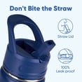 thumbnail image 3 of Daluvenix 12oz Insulated Kids Water Bottle with Straw and Carry Handle, Leak-Proof BPA-Free Stainless Steel Bottle, Gradient Blue, 3 of 10