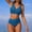 Dark Blue, variant on SEMPAI Women High Waisted Bikini Sets V Neck Cross Twist Front Two Piece Swimsuit Belly Control Bathing Suit