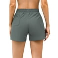 thumbnail image 7 of Sociala Women's Cargo Bermuda Long Shorts Elastic Waistband Swim Shorts With Back Pocket, 7 of 7