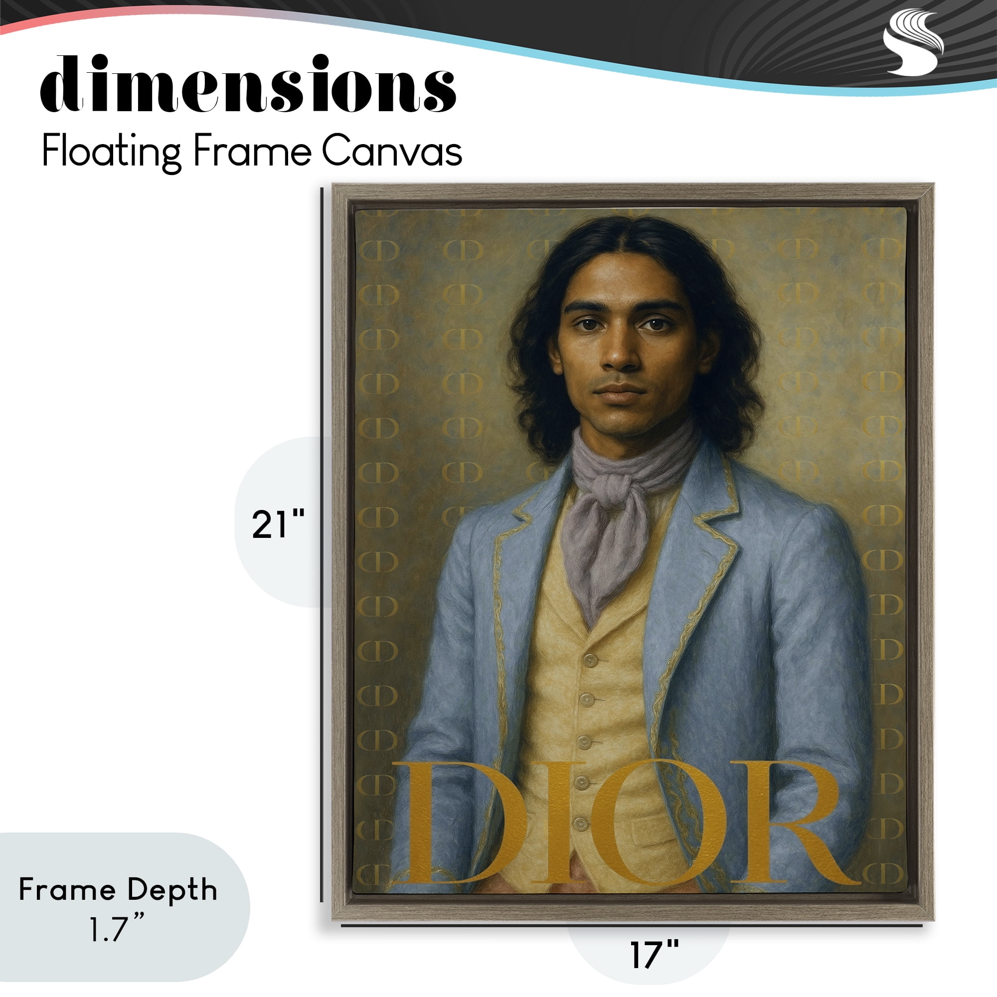Stupell Industries Iconic Gentleman Fashion Brown Framed Floater Canvas Wall Art, design by Grotto Studios