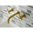 thumbnail image 2 of Kingston Brass KS8127DX Concord 2-Handle Wall Mount Bathroom Faucet, Brushed Brass, 2 of 5