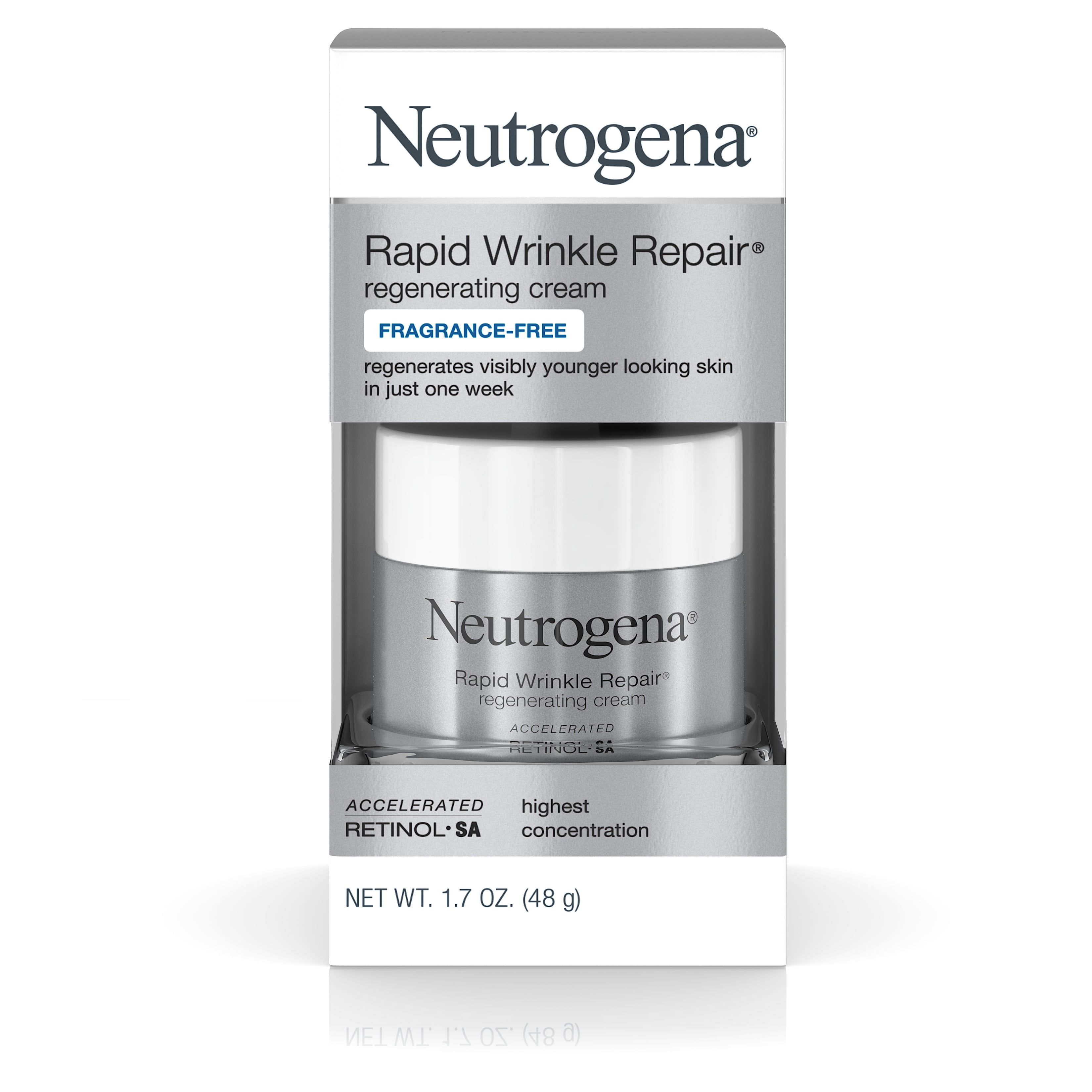 Neutrogena Rapid Wrinkle Repair Retinol Face Moisturizer Cream with Hyaluronic Acid - Fragrance Free - 1.7 oz