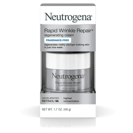 Neutrogena Rapid Wrinkle Repair Hyaluronic Acid & Retinol Face Cream, 1.7 (Face Cream With Retinol Best)