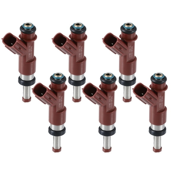 6pcs Car Fuel Injector Nozzle Replacement for Toyota Highlander 3.5L 2008-2011 23250-0P040 Red