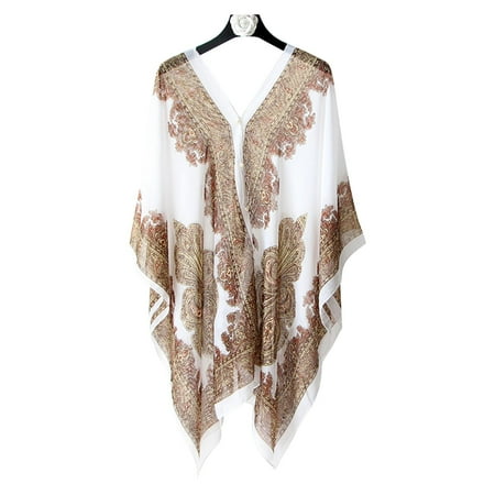 Women Beach Cover Up Poncho Beachwear Dress Summer Swimwear Bikini Kaftan I4H4