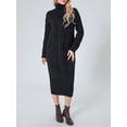 thumbnail image 3 of xiaxaixu Robe Longue en Tricot d'Hiver pour Femmes Couleur Unie Manches Longues Col Haut Robe Pull Ample, 3 of 9