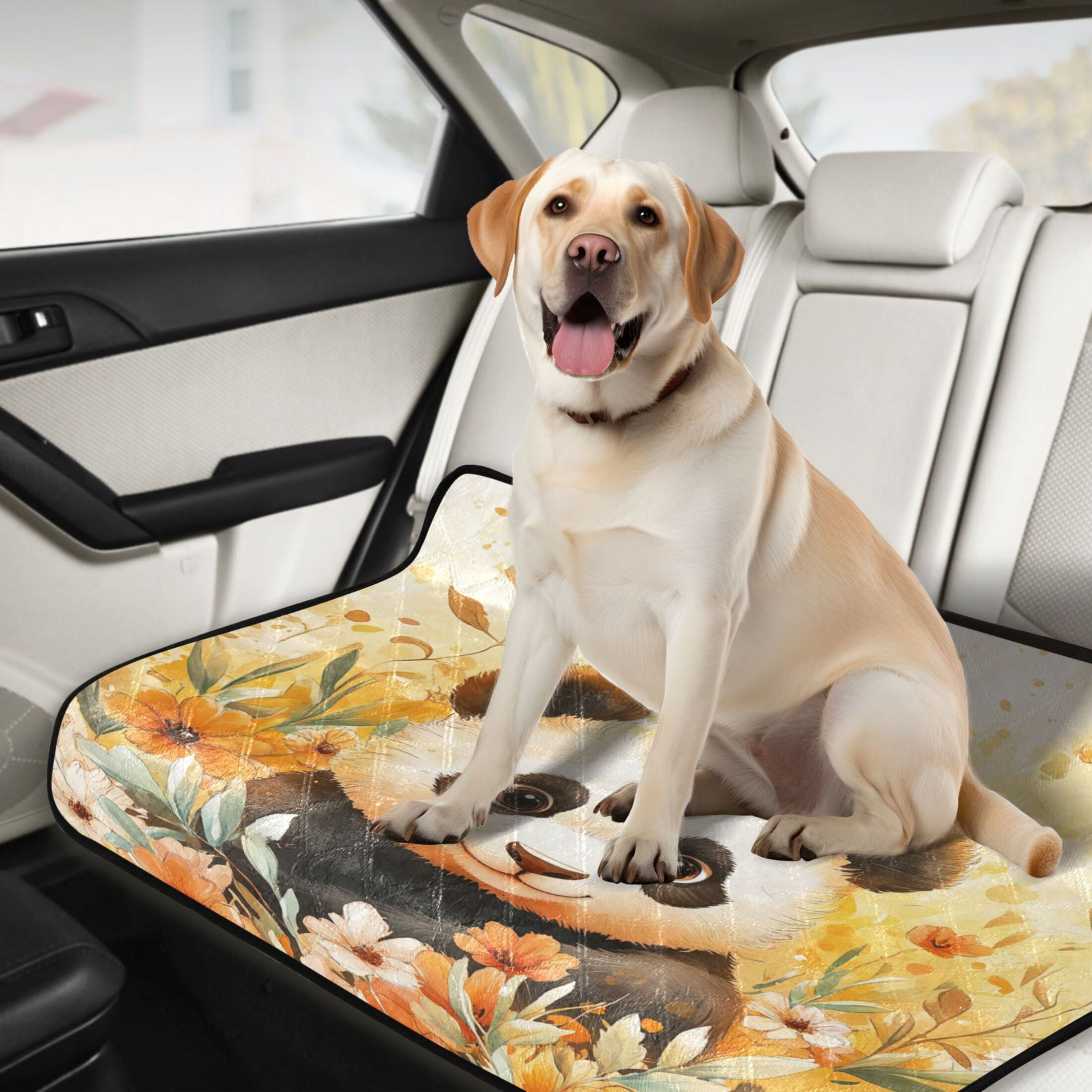 Qxltty Cute Panda Surrounded by Flowers Cat litter Pads Pet Set of 3 Diaper Mats Center Anti-leakage Layer Absorbent Soft and Comfortable