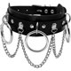 thumbnail image 1 of Gargantilla de cuero para mujer collar de cuero PU negro, 1 of 4