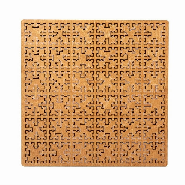 Rompecabezas de madera con forma de fractal navideño, rompecabezas difíciles para adultos, desafío mental que estimula el pensamiento, regalo de tangram geométrico
