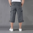 thumbnail image 4 of BADHUB Men's Big and Tall Cargo Capris Stretch Lightweight Shorts Casual Workwear Pant with Multi Pockets Gray 2XL, 4 of 6