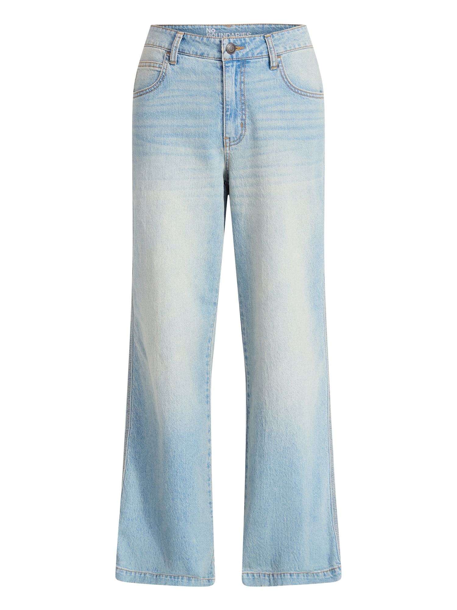 No Boundaries Mid-Rise Baggy Wide Leg Jeans, 31" Inseam, Women's 00-18