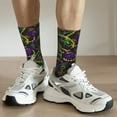 thumbnail image 6 of Logiee Neon Mardi Gras Print Adult Socks for Men & Women,Calf Socks, Ankle Socks,Boots Socks,Breathable Casual Sock,Unisex Crew Socks, 6 of 6