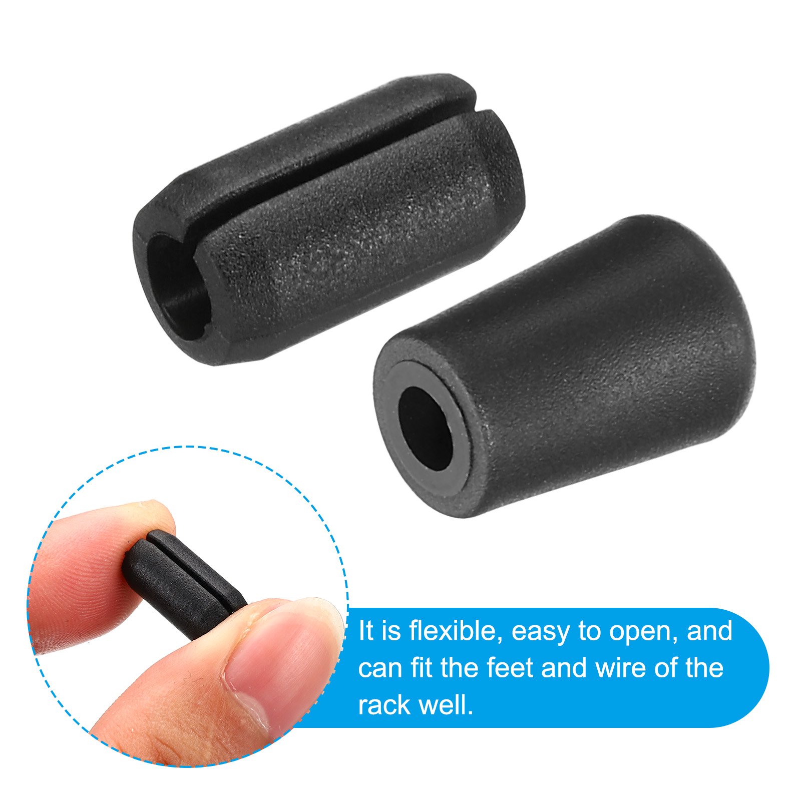 Unique Bargains Kitchen Sink Rack Feet Rubber Protector Feet with Bumpers Black