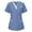 Blue, variant on Brnmxoke Scrubs for Women Workwear V-Neck Button Down Short Sleeve Summer Casual Scrubs Tops Stretch Breathable Convenient Scrub Shirts Nursing Uniforms with Pockets Blue,L