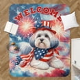 thumbnail image 4 of Havanese Patriotic Welcome for 4Th of July Independence Day Cozy Sherpa Blanket Havanese Dog Lover Gifts Idea Warm Soft Throw Blanket - 00010, 4 of 5