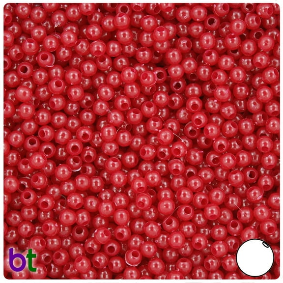 BeadTin Burgundy Opaque 4mm Round Plastic Beads (1000pcs)