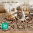 thumbnail image 4 of ODIKA 8'x10' Washable Area Rug Non-Slip Chair-Friendly Mat Vintage Web Traditional Motif Decorative Carpect Deepburgundy for Dining Room, Large Office, Lounge, 4 of 7