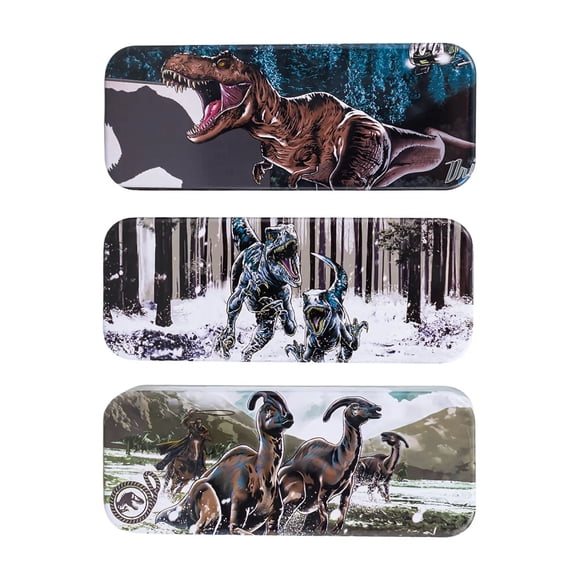 Jurassic World Tin Pencil Case, 3 Assorted , 86515