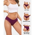 thumbnail image 3 of Aijolen Women's Cotton Underwear Lace Brazilian Panties Soft Breathable Cheeky Bikini Low Rise 6-Pack(S,Wisteria Bower), 3 of 7
