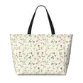 thumbnail image 2 of Yiaed Vintage flowers Print Large Capacity Beach Travel Bag - Waterproof Zipper Vacation Tote for Sandproof Storage, and Camping, 2 of 7
