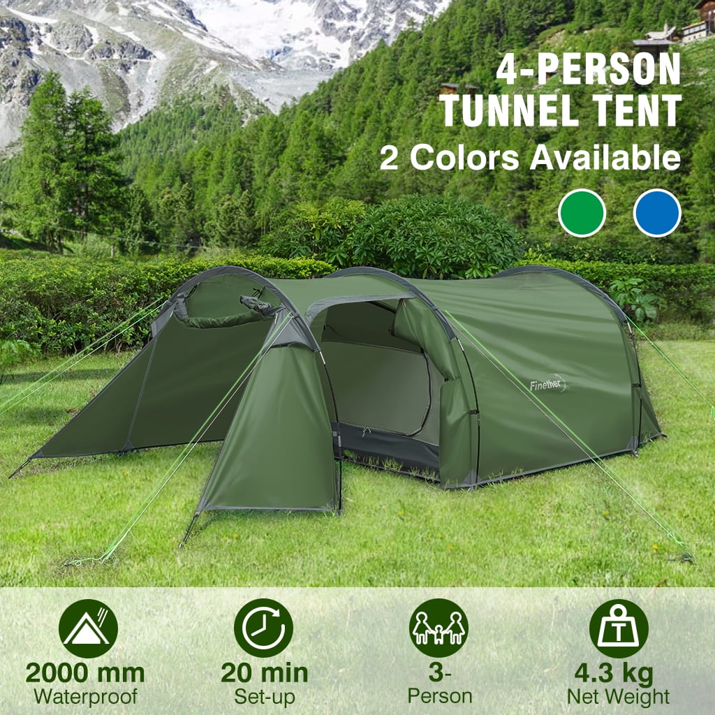 Waterproof Unisex Outdoor Tunnel Tent, 3Person Camping Tunnel Tent