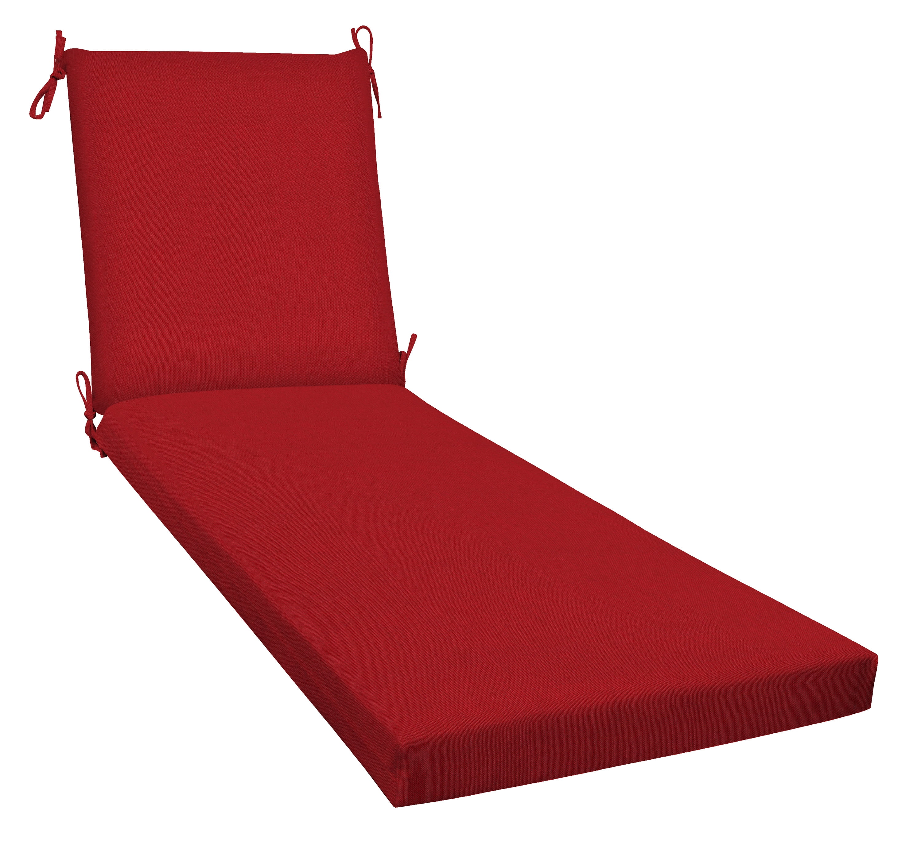 Textured Solid Scarlet Red Chaise Lounge Cushion