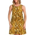 thumbnail image 1 of Balery Bright Shiny Golden Vestidos de verano para mujer con estampado: vestido holgado sin mangas, vestido playero informal y cómodo para días calurosos., 1 of 7