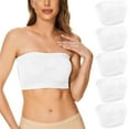thumbnail image 2 of 5 Womens Non Padded Bandeau Sprots Bra Strapless Convertible Bralettes Basic Layer Top Bra Strapless Bandeau Bra Women Tan Mesh Shirt Women Tie Front Top Shirring Bandeau Organizer Acrylic plus Tube, 2 of 5