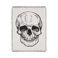 thumbnail image 4 of Way to Celebrate Halloween Soft Touch Black & White Skull Jacquard Knitted Tapestry Throw, 4 of 5