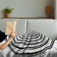thumbnail image 3 of Spires Soft Flannel Fleece Blanket, Digital Spinning Hypnotic Design Focus Vortex Circle Cosmos Concept Computer Print, Cozy Plush for Indoor and Outdoor Use, 60" x 80", Black Grey, by Ambesonne, 3 of 5