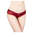 thumbnail image 3 of Odeerbi Womens Underwear Seamless Briefs skinny As A Cicada-wing Mesh Low-waist Cross-belt Panties Wine, 3 of 9