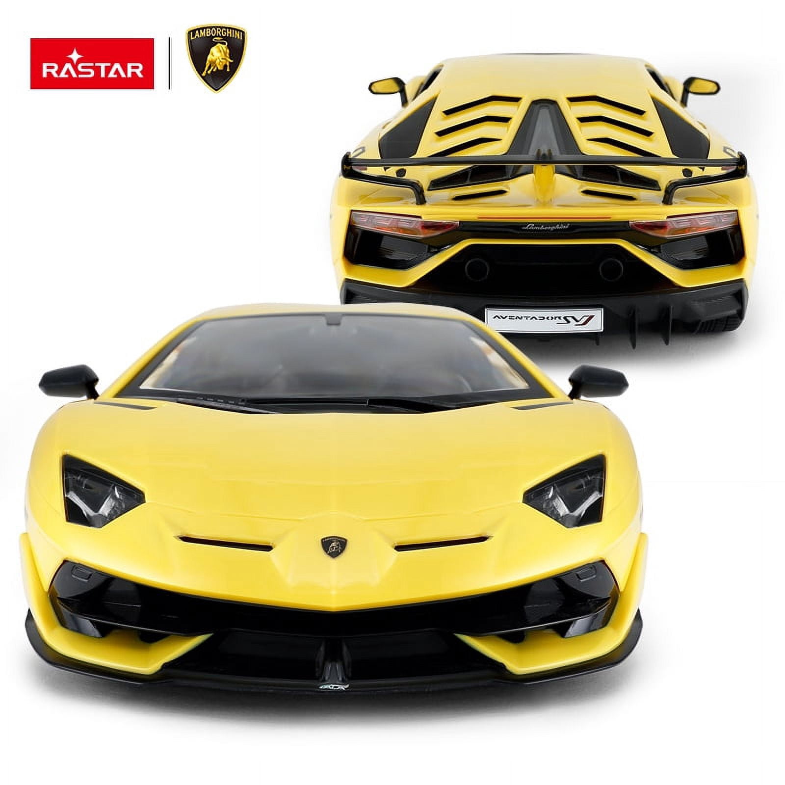 RASTAR RC Car 1/14 Scale 2.4Ghz Lamborghini Aventador SVJ Radio Remote Control R/C Toy Car Model Vehicle (Yellow))