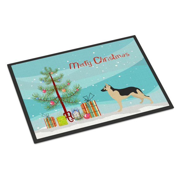 Carolines Treasures BB8492MAT German Shepherd Christmas Door Mat Indoor Rug or Outdoor Welcome Mat 18x27 Doormat 27"L x