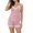 *Pink, variant on Women's 2 Piece Lace Trim Cami Pajama Set,Spaghetti Strap V Neck Tank Top and Elastic Waist Shorts,Silky Summer Loungewear ,M
