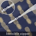 thumbnail image 5 of Pineapple Throw Pillow Covers, Soft Pillowcases with Invisible Zipper, Yellow Fruit Navy Blue Summer Tropical Decorative Square Pillow Cushion Covers for Living Room Couch Sofa Bed 18x18 Inches, 5 of 8