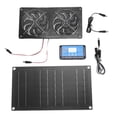thumbnail image 2 of Fan 6 Inch Double Exhaust Fans 20W Solar Panel Powered Ventilation Fan with Timing Controller, 2 of 7
