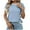 Light Blue, variant on UAMVSH Short Sleeve Sweater for Women Color Block Crew Neck Knit Tops Casual Tunic Shirts Trendy Summer Clothes S-XXL