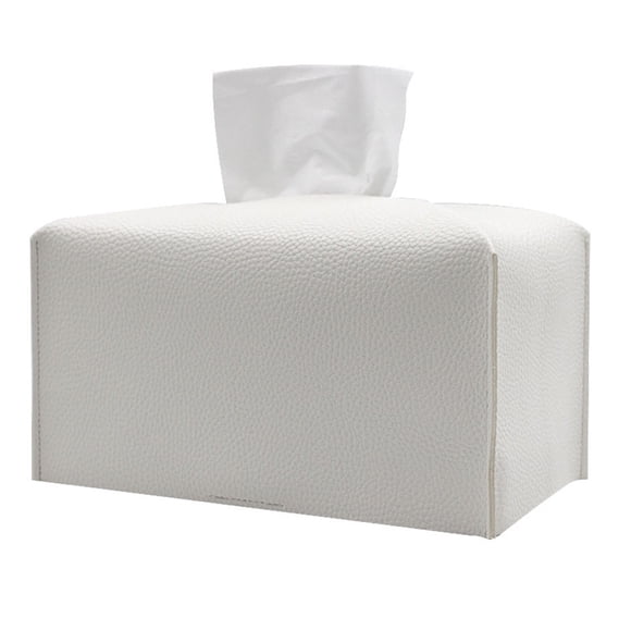 Tissue Box Cover, Modern Decorative Leather Rectangular Tissue Box Case Organizer Holder for Vanity Countertop, Night Stands, Livingroom, Office Desk & Car