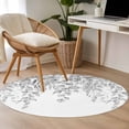 thumbnail image 4 of Round Rug 4Ft Washable Non-Slip, Eucalyptus Leaves Circle Area Rugs for Living Room Bedroom, Grey Summer Botanical Weeping Indoor Floor Mats Carpet Runner for Home Decor Aesthetic, 4 of 8