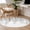 Gray, variant on Round Area Rug 3 Ft, Eucalyptus Leaves Washable Non-Slip Circle Carpet for Living Room/Bedroom, Navy Blue Summer Botanical Weeping Low-Profile Small Floor Mats Collection Rugs for Indoor
