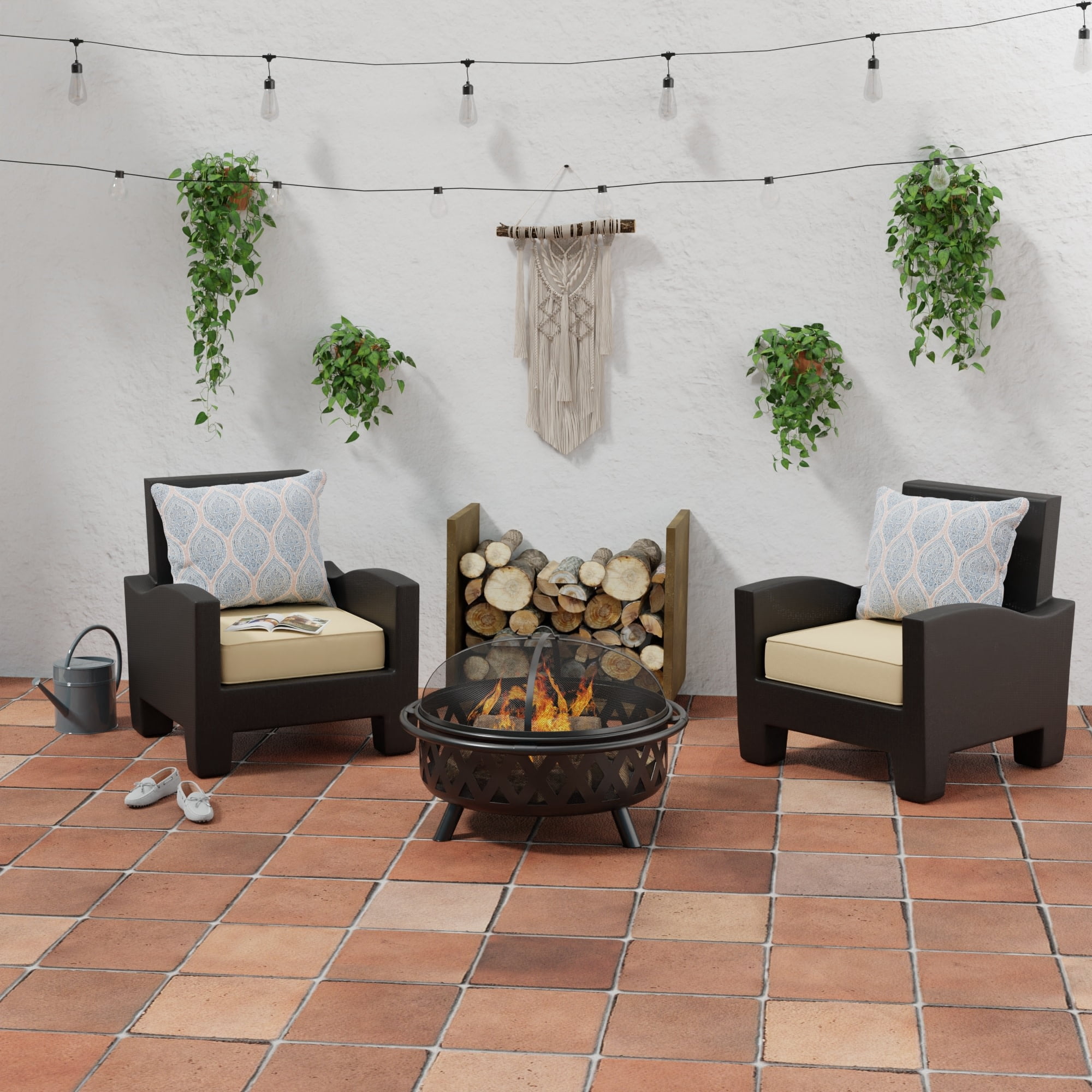 Jordan Manufacturing 21" x 24" Andorra Tiger Lily Navy Damask Rectangular Outdoor Deep Seat Chair Back Cushion with Welt